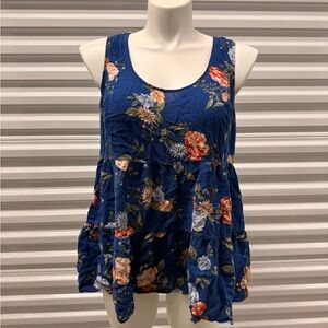 Torrid Blue Floral Tank Top